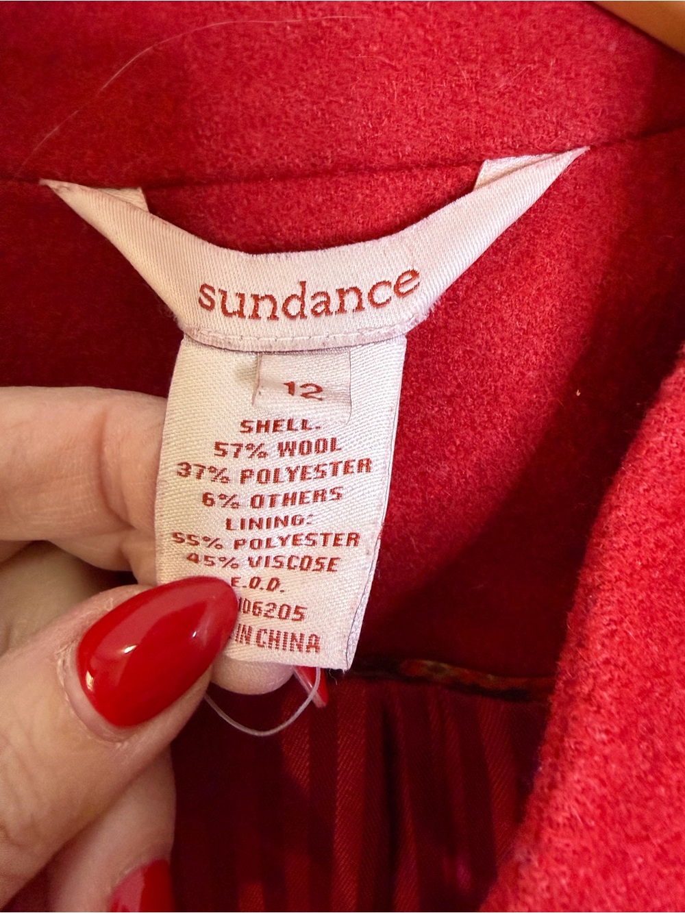 Sundance brick Red Military-Style Wool Jacket blazer Sz 12 fully lined women’s - Picture 3 of 6